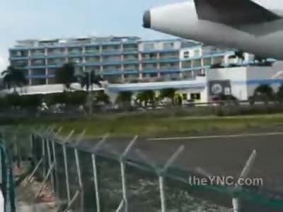 LOL: Girl Blown away and Cracks her Head open by an Jet Blue Airplane Engine