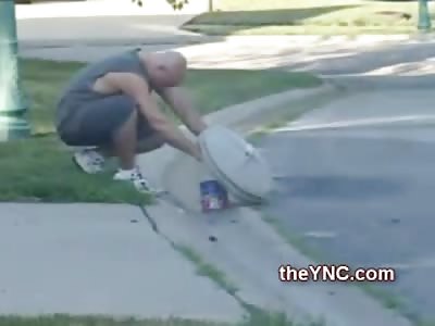 A Moron is what a Moron is......Firework Explodes in Idiots Face Destroying his Hand