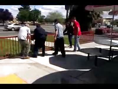 Man Choking outside Restaurant as Cameraman Records On....