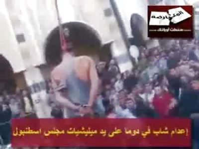 Man Hanged then Shot to Death with Bullet to the Head (Watch End of Video for Loop of Head Shot if you Miss It) 