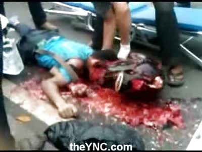 Working Man Face falls off as the Helmet comes off....then Bagged on the Street