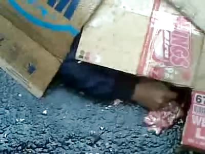 Man Holding his Brains after Horrendous Accident