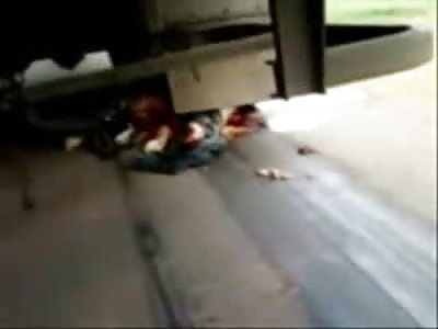 Female Body Exploded then Dragged under Truck