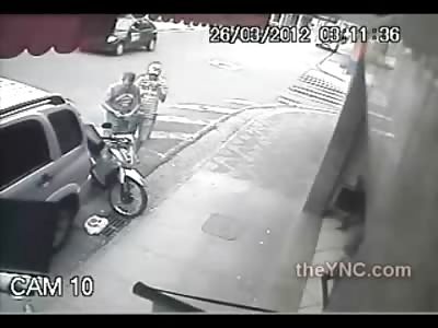 Man Chatting on the Side of the Road is Now Having a Bad Day