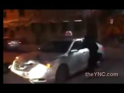 SHOCK: Cab Driver Runs Over Guy that was Harassing Him and Drives Off (2nd Angle in Description))