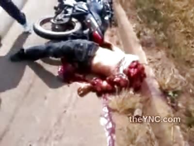 SKIN MASKS: Mans Head Ripped off Has his Face Thrown Down the Road