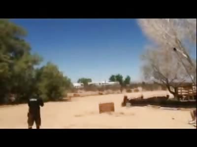 Stunt Motor Biker probably  Kills Himself in a Jump gone Horribly Horribly Wrong