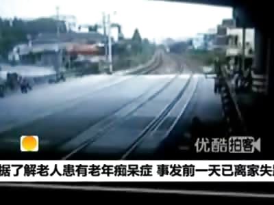 Elderly Man Sick of Life Ends it all by Walking in front of Train