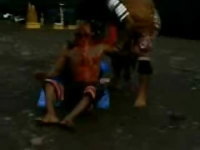 Boy gets Knife through the Neck in Bizarre Magic or Ritual?