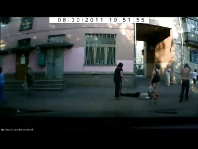 Man Hit by Brick is left Near Death in Brutal Russian Street Fight (Reports saying he is Dead)