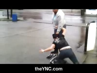 2 White Girls get a Beating from much Bigger Black Girls (Blonde Girl loses her Tooth Knocked into Car at End)