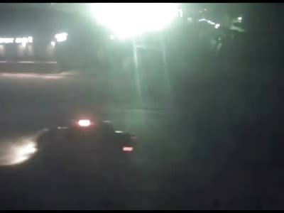 Rotating Security Camera catches Mans Final Moments....