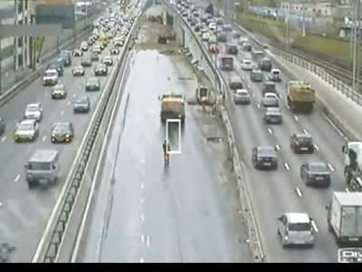 WTMF: Streetsweeper Runs over Man who wont GTFO of the Way