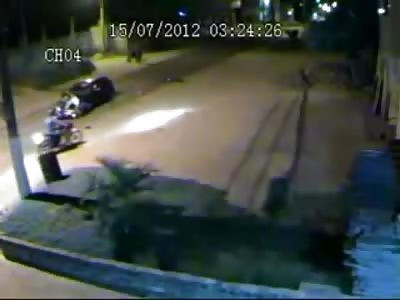 Head on Collision Results in Multiple Sommersalt by Motorcycle Rider