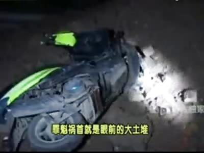 Female Accident Victim Still Alive FUBAR'd on the Street