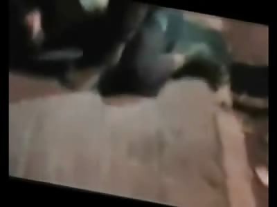 Wide Eyed Man held Down is Partially Beheaded on the Sidewalk in Horror 