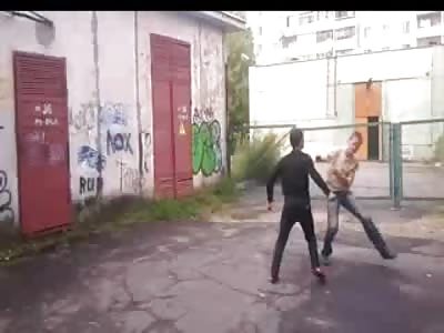 Kid uses his Opponents Head as a Soccer Ball....