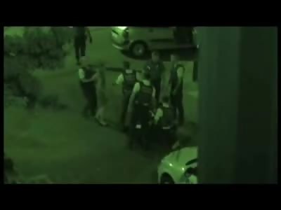 Police Beat and Humiliate Handcuffed Man in front of his Wife (Belgium)