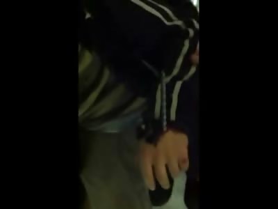 Giant Drill through Mans Hand