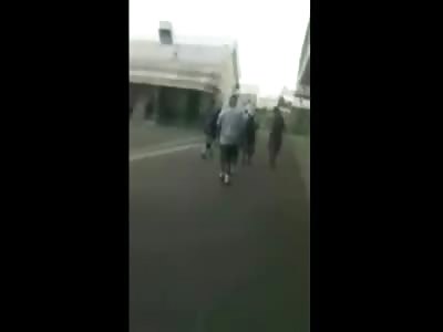 Wanna Be Terminator just stands there as he's Pounded in the Face by Smaller Opponent