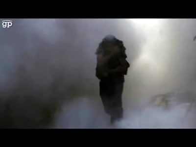 Family all Fighting Together are Blown Up by a Tank Round