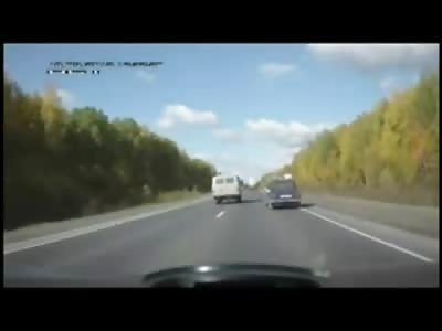 FATAL: Van Driver in Hurry Tries to Pass Strikes Car Head on