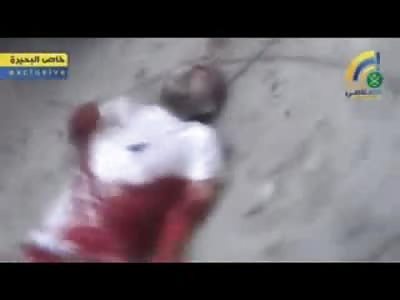 Assad Helicopter Gunship Bombs a Breadline in front of a Bakery