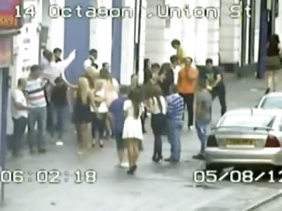 Guy is Sucker Punched by UFC Fighter and Left Unconscious in Front of all the Pretty Girls 