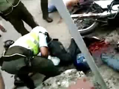 Thieves Running from police Crashed their Motorcycles....