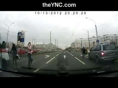 Pretty Blonde Girl needs to Find a New Boyfriend who can Safely Walk her Across the Street