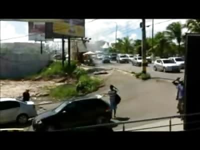 Still Smoking....Man Electrocuted to Death is Put Out with a Fire Extinguisher