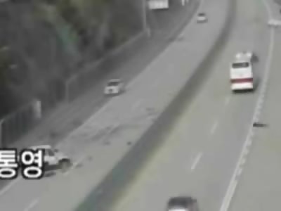 Entire Family of 4 Ejected all over the Highway in Fatal Accident (Slow Motion Zoom View, Followed by Original Street Cam) 