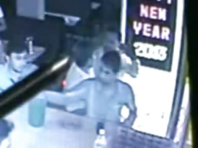 Murder in a Bar....Shock Video shows a Man Stabbed Dozens of Times by 2 Men as he Struggles for his Life....