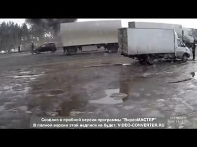 SUV burned in Seconds after Head on Collision during Prostitution Sting (TWO ANGLES & AFTERMATH INCLUDED)