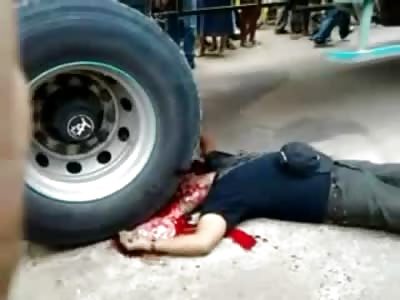 Hopefully he went Fast... Skull Popped guy Giant Truck Tire