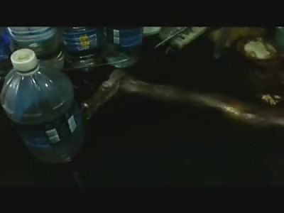 Woman Deteriorating on her Studio Apartment Floor, Ass Up,  is Peeled Away