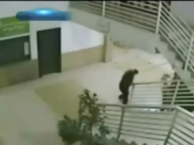 Man is Brutally Murdered by a Guy with a Lead Pipe in a Hallway