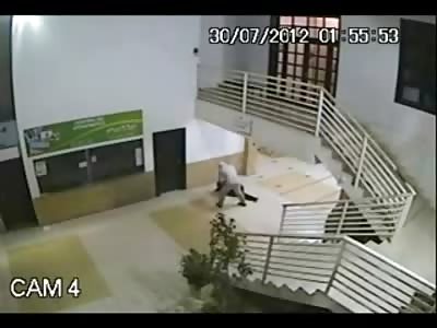 Unedited Longer Video of Man Beaten in Hallway with a Club