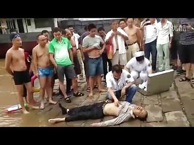 Suicidal Man Jumped From a Bridge into the Lake ... Washed up on Shore