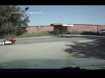 Scooter Rider is Dragged Underneath Car after Collission