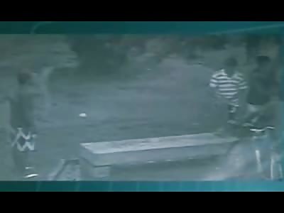 Man in White Striped Shirt is Shot to Death Point Blank by Bicycle Bandits (Watch Slow Motion Replay) 