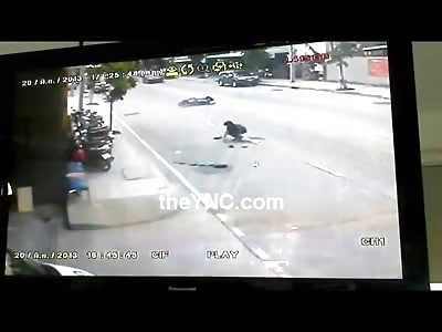 This Woman never Learned to Look BOTH Ways 