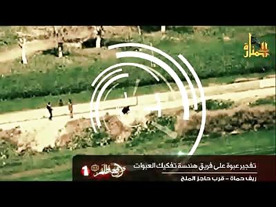 Guy Setting off a Roadside IED gets his Face Blown Off and Thrown 100 Feet down the Road 