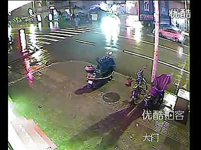 Pinhead with an Umbrella decides to Play in Traffic and is Taken Out Of Course