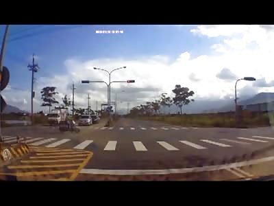 Scooter Riders Last Ride After a Semi Truck Hits Him