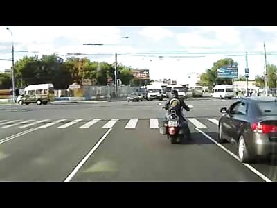 Fatal Head on Collision when Motorcycle Runs into Car at High Speeds