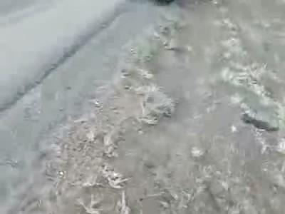 Blood Flowing like a River out of Mans Head Following Horrific Accident