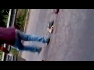 Faceless Male/Female literally Peeled Off of the Street