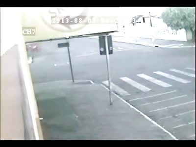 Motorcyclist Snaps Street Sign in Half in Fatal Accident (Watch Slow Motion)