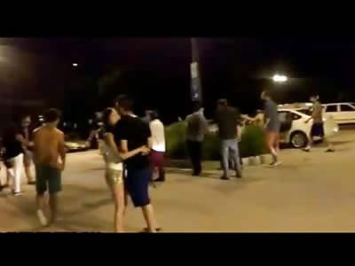 Dude Lands a Viscous Double Knock Out on Two Dudes talking Shit